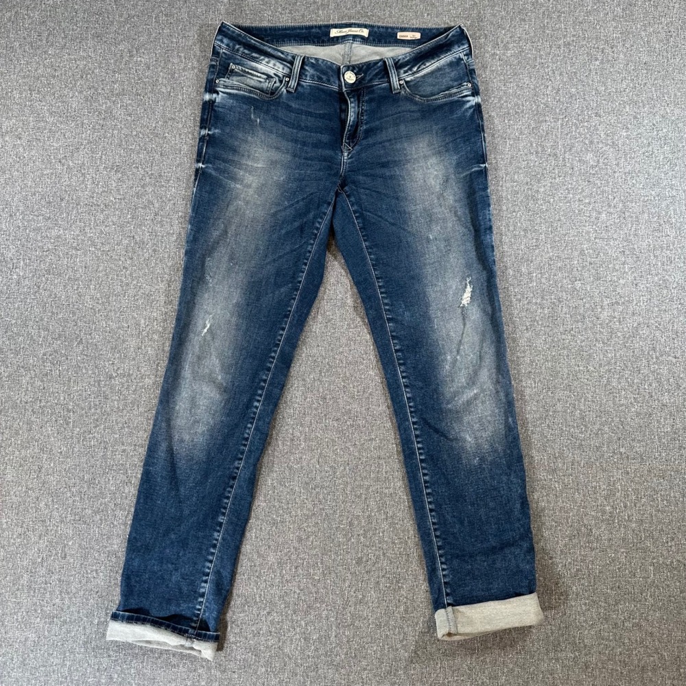Mavi Emma Slim Boyfriend Jeans Womens 27 x 32 Blue Denim Distressed Dark Wash